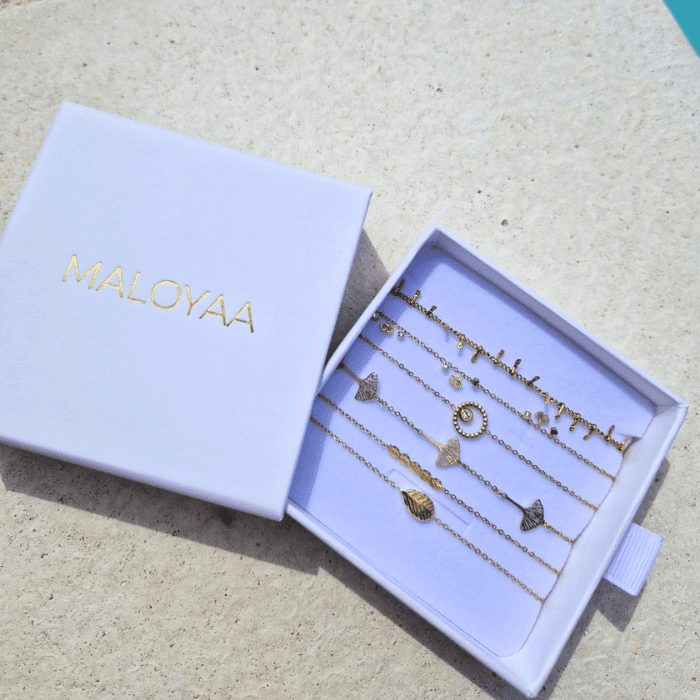 Création d'identité de marque & sites web pour MALOYAA - marque de bijoux en acier inoxydable