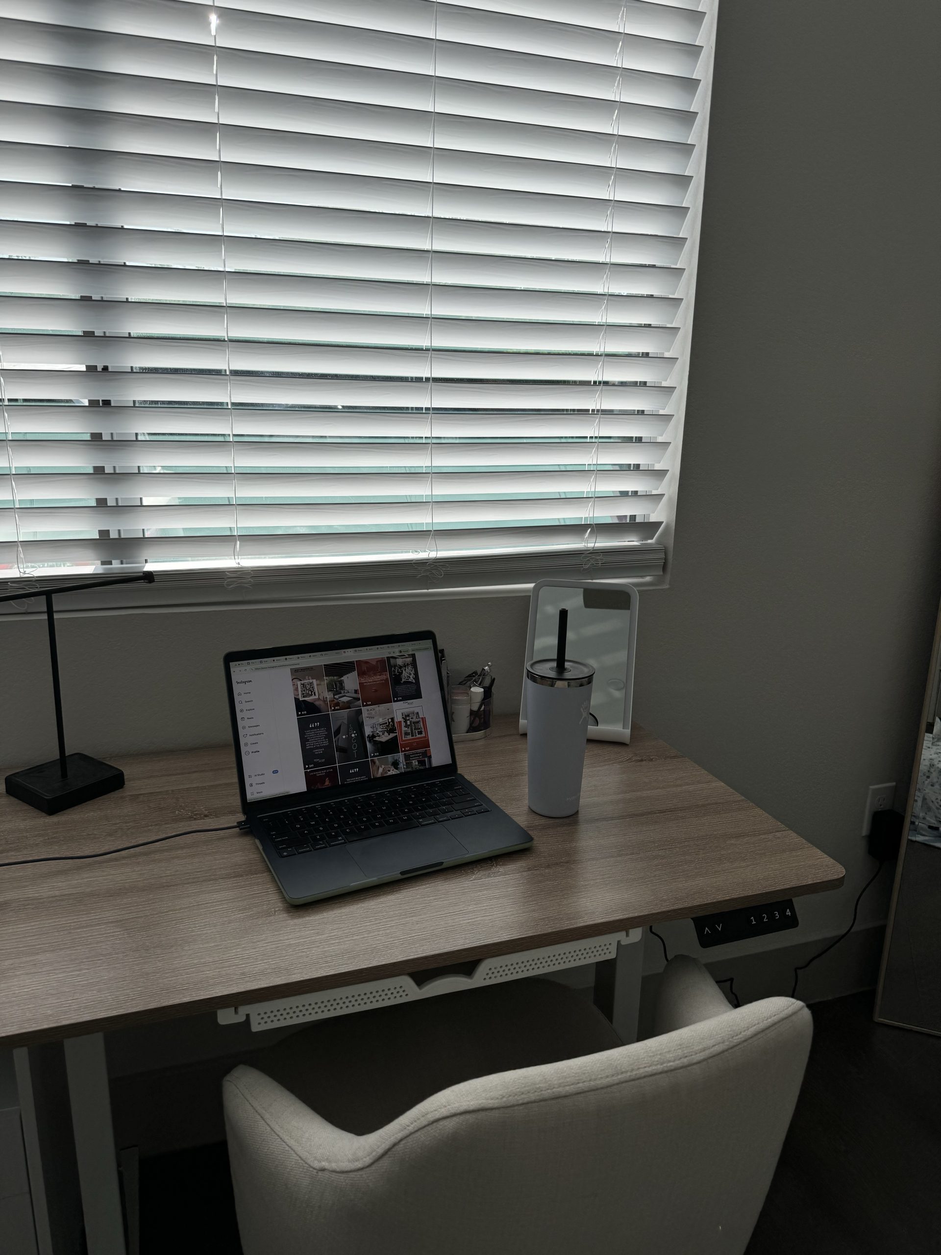 Desk with laptop